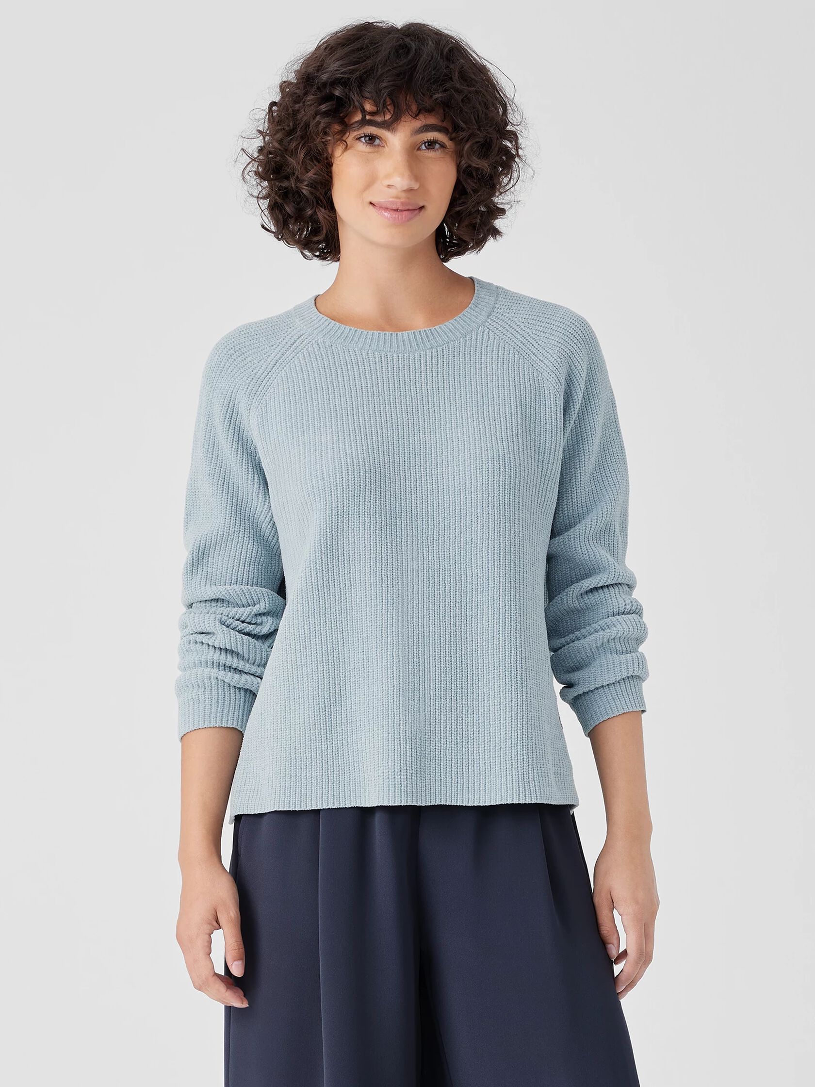 Organic Cotton Chenille Crew Neck Top