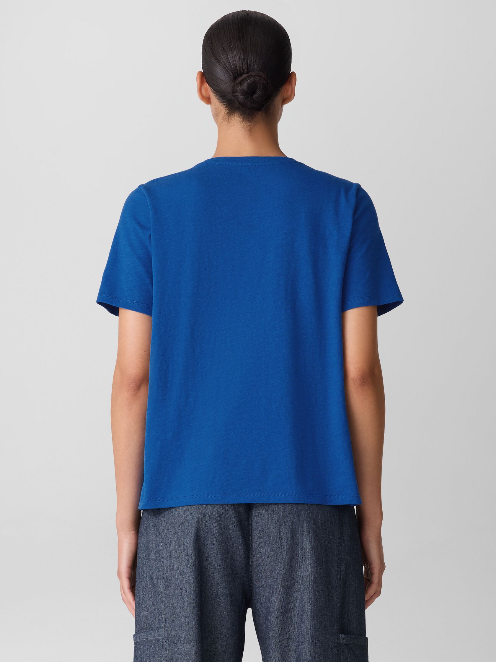Organic Cotton Slubby Jersey V-Neck Tee