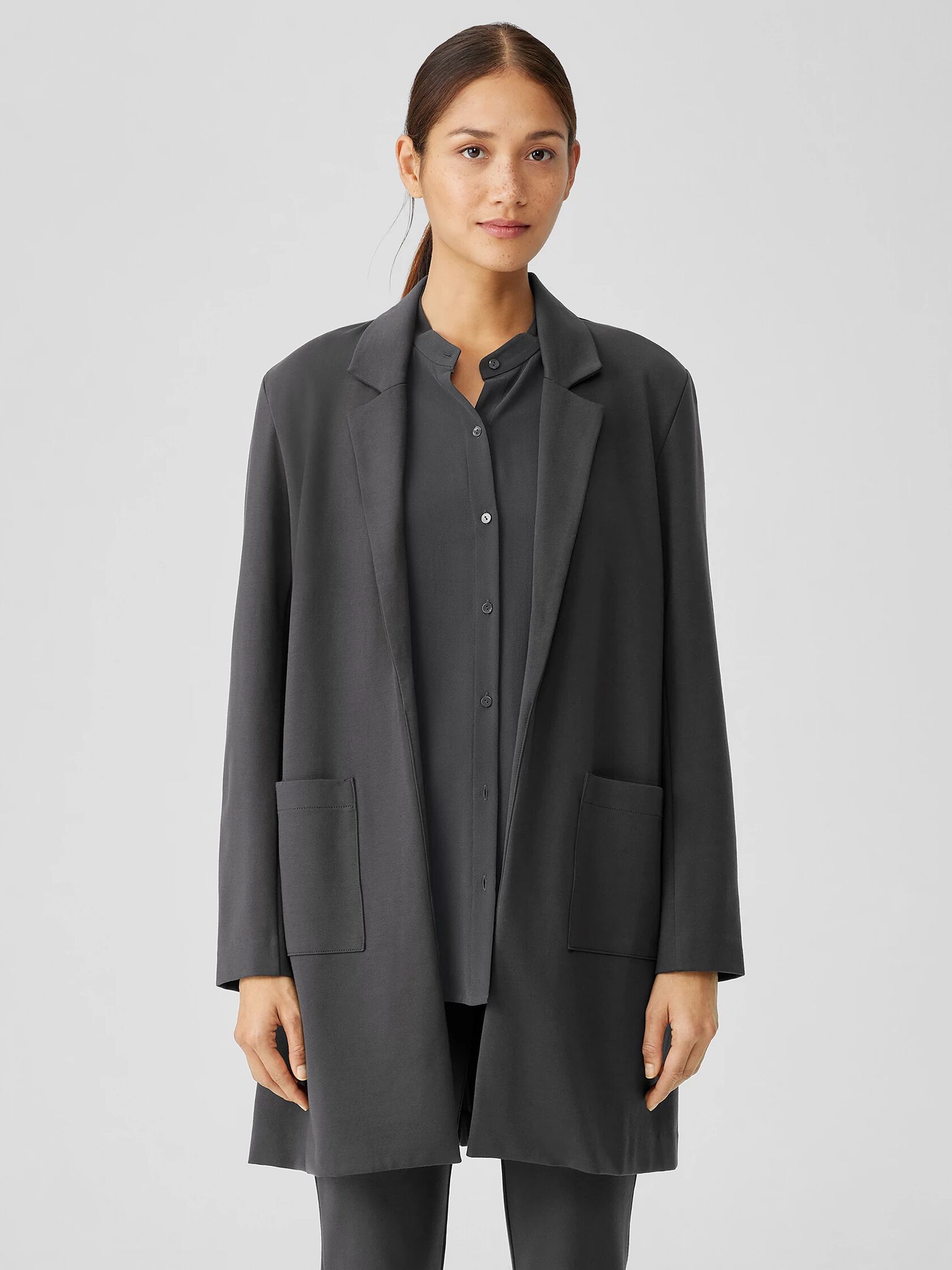 Washable Flex Ponte Long Blazer