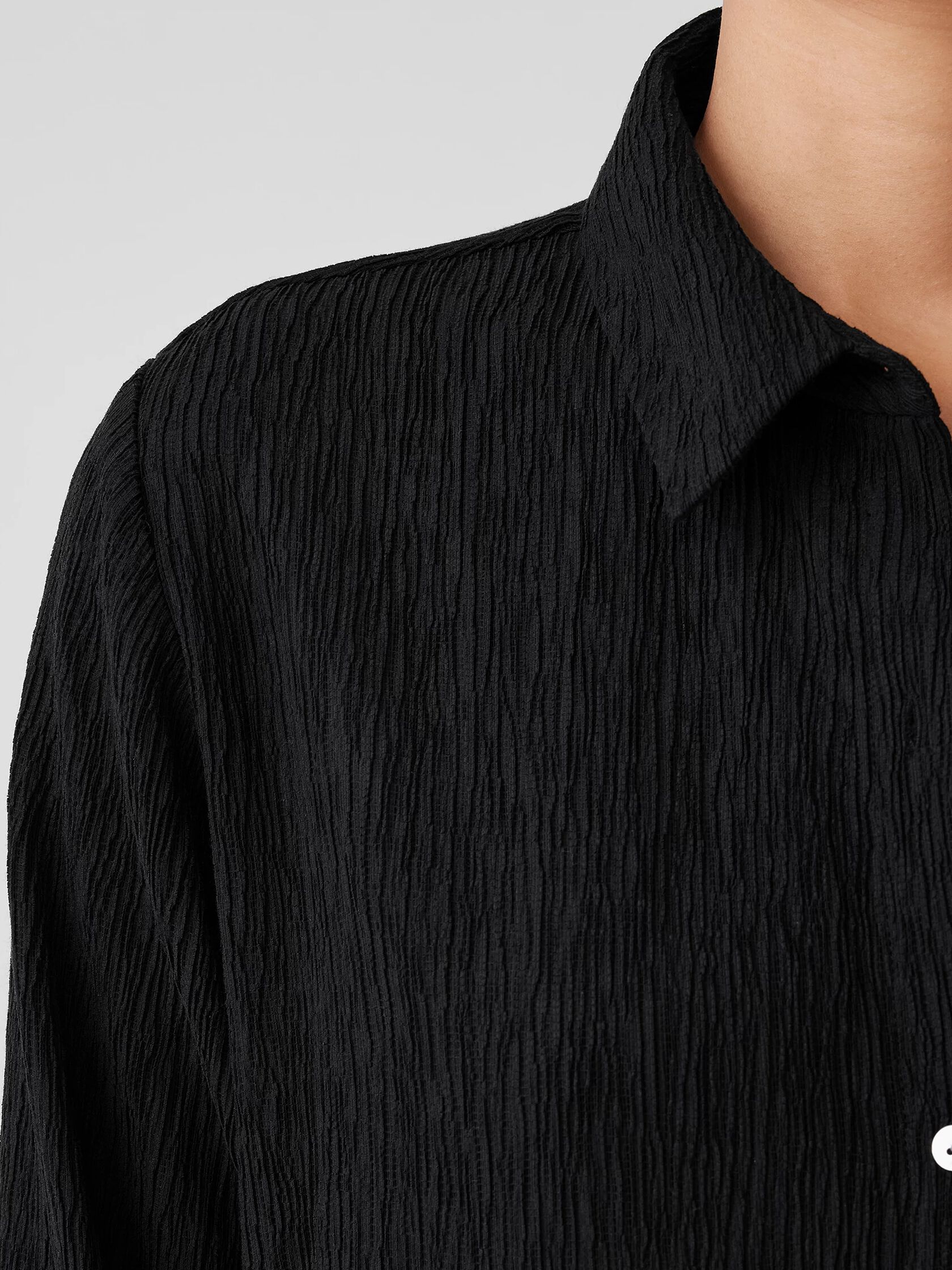 Woven Plissé Classic Collar Shirt