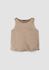 Textured Satin Ballet Neck Tank