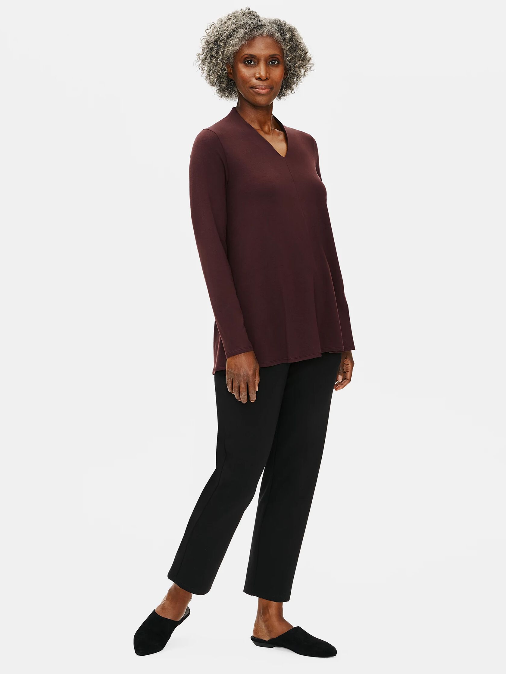 Fine Jersey V-Neck Top | EILEEN FISHER