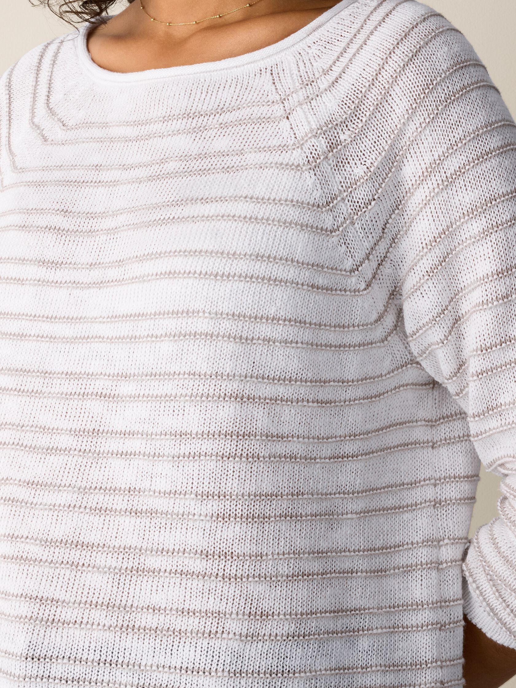 Organic Linen Cotton Slub Bateau Neck Top