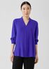 Silk Georgette Crepe V-Neck Top