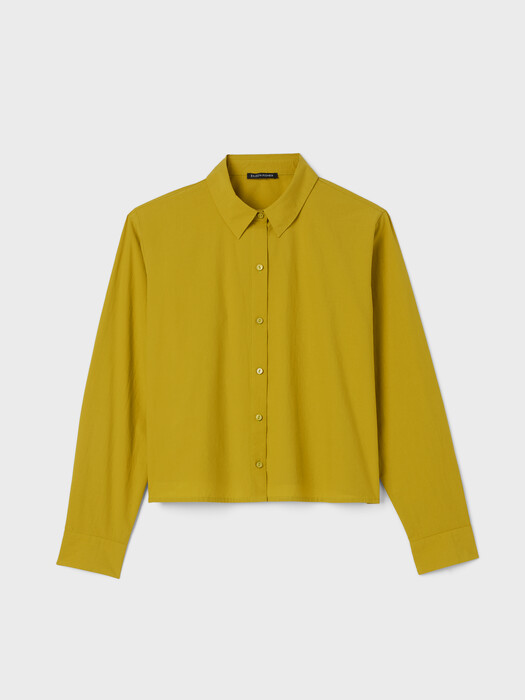 Washed Organic Cotton Poplin Classic Collar Short Shirt