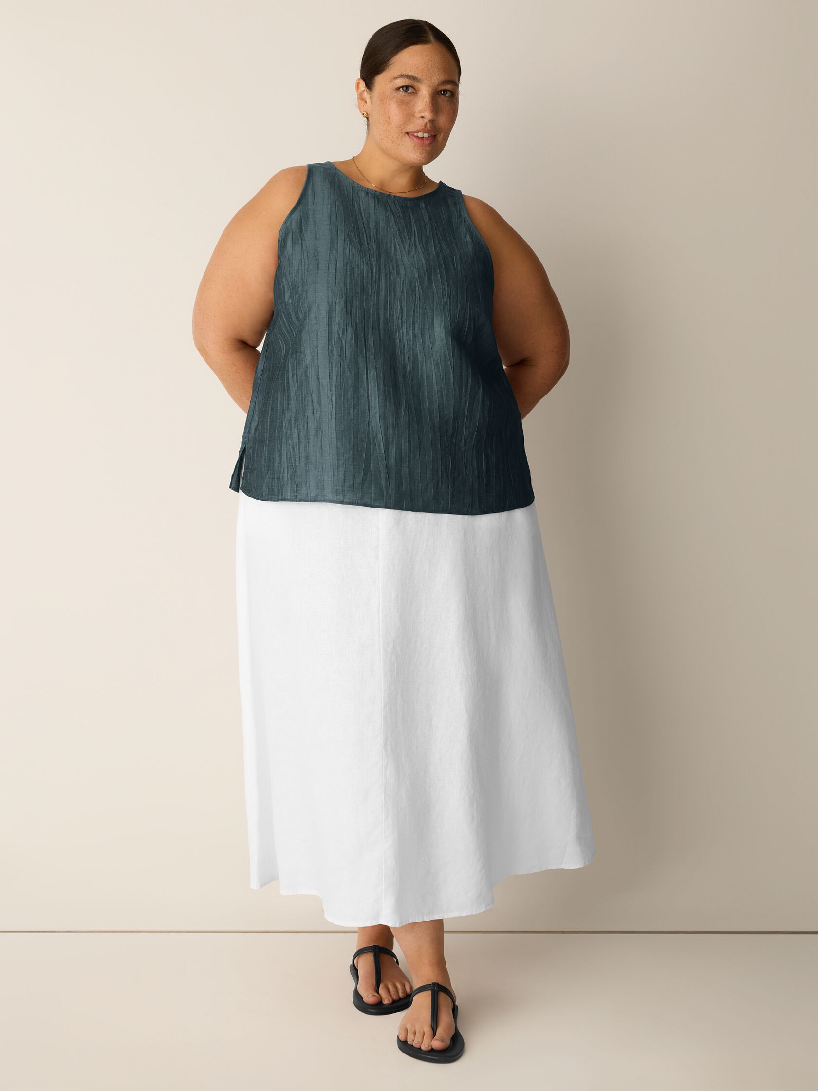 Linen Sheen Halter Neck Top