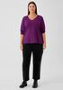 Organic Cotton Slub V-Neck Top