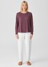 Organic Linen Jersey Crew Neck Top
