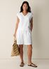 Garment-Dyed Organic Cotton Terry V-Neck Top