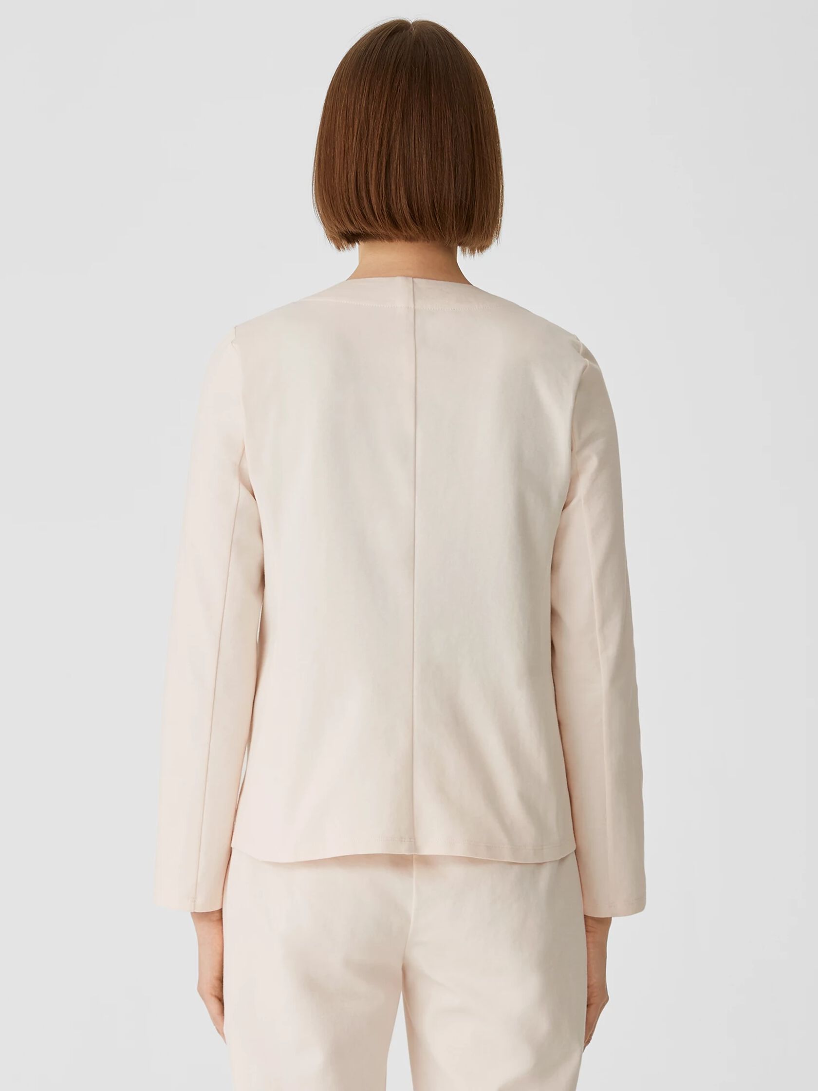 Organic Cotton Ponte Zip-Front Jacket