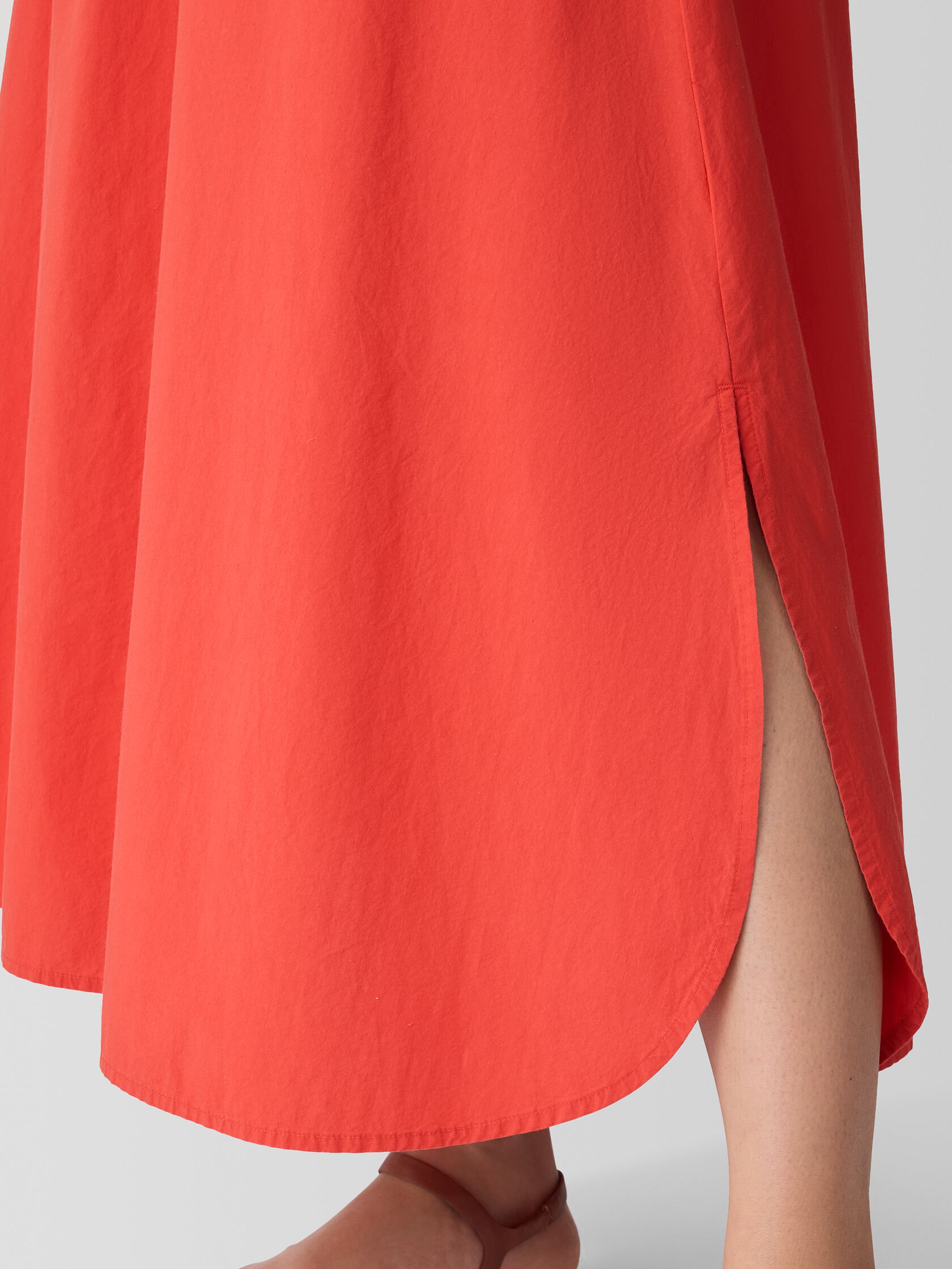 Washed Organic Cotton Poplin A-Line Skirt