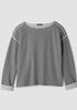 Doubleknit Organic Cotton Stripe Bateau Neck Top