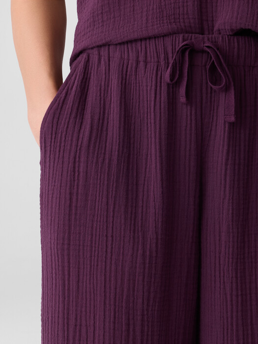 Organic Cotton Lofty Gauze Wide-Leg Pant