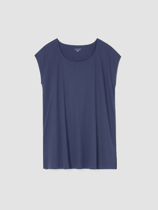 Organic Cotton Interlock Scoop Neck Sleep Tee