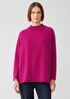 Recycled Cashmere Wool Mock Neck Box-Top