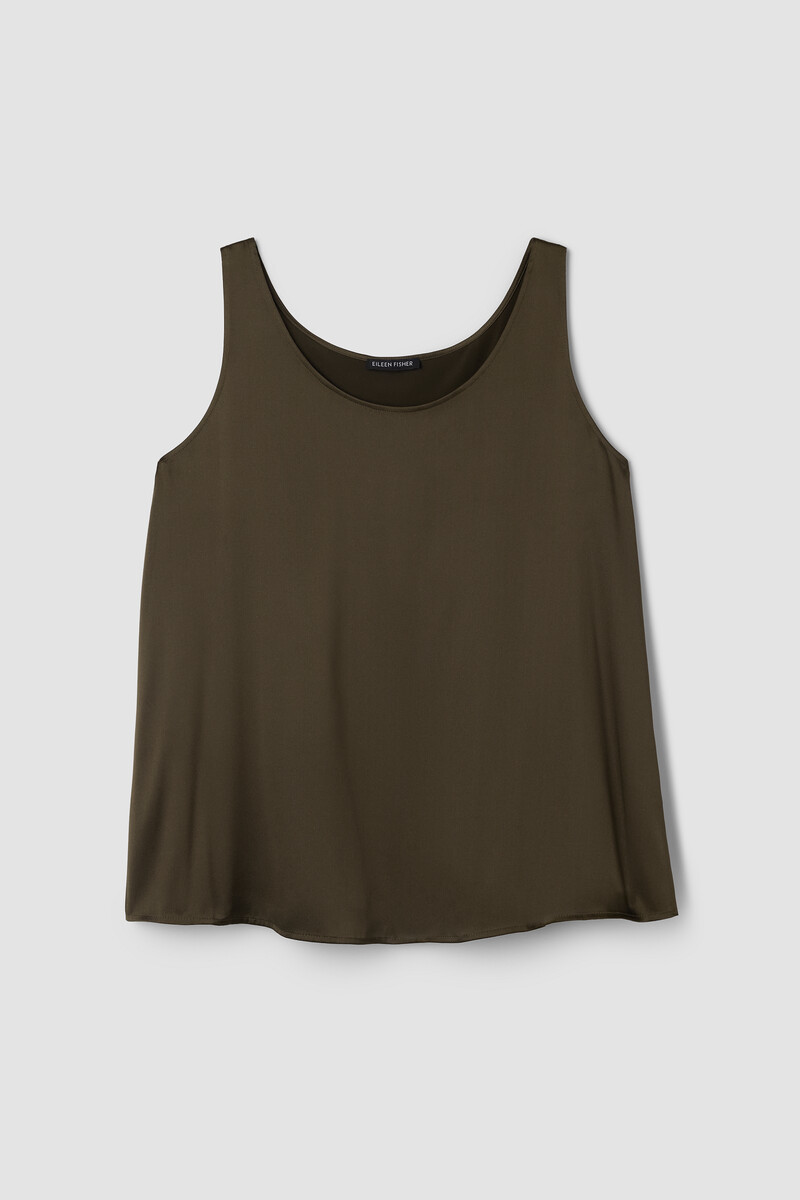 Stretch Silk Charmeuse Scoop Neck Tank Stretch Silk Charmeuse Scoop Neck Tank