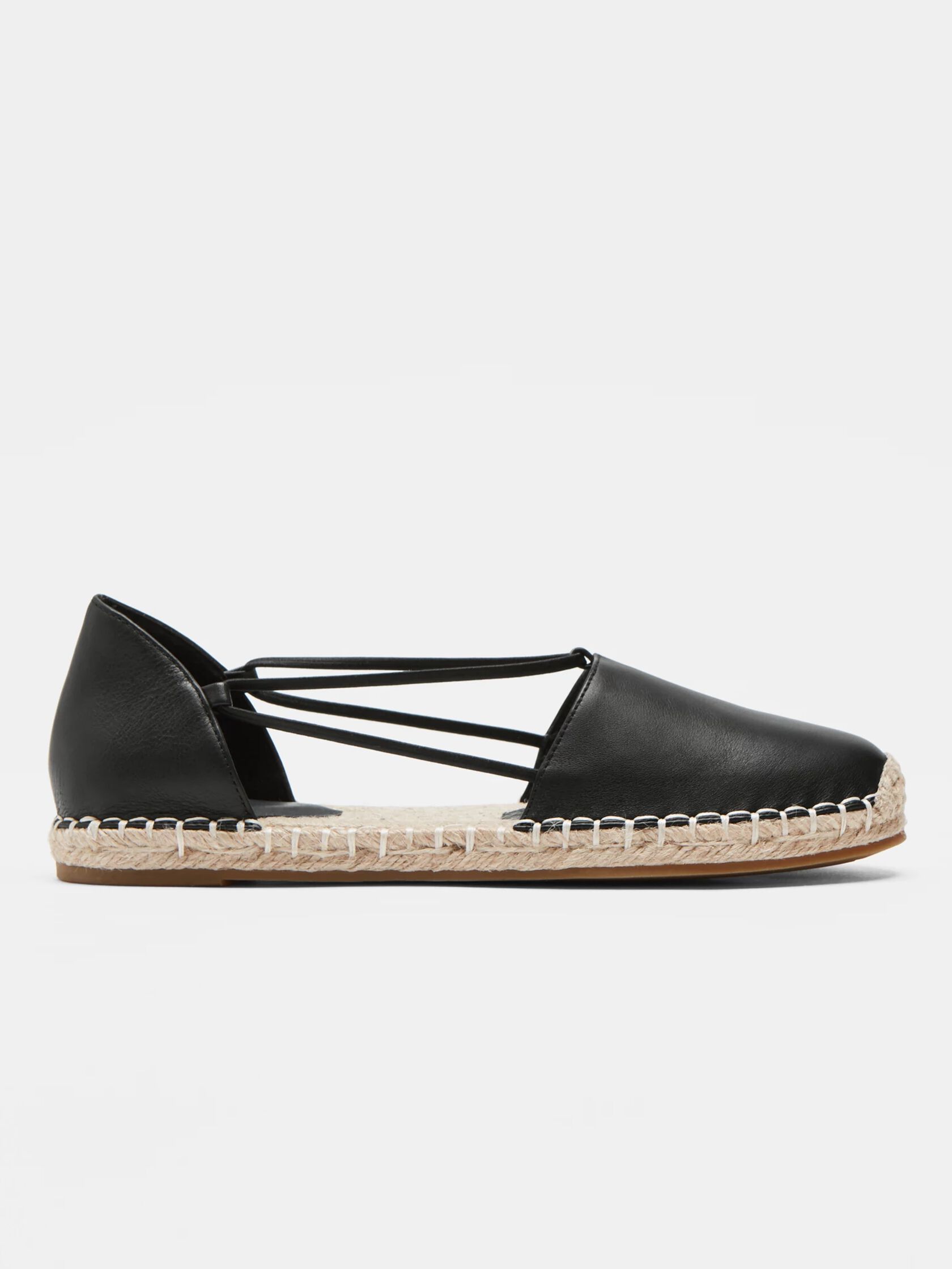 Lee Washed Leather Espadrille Flat