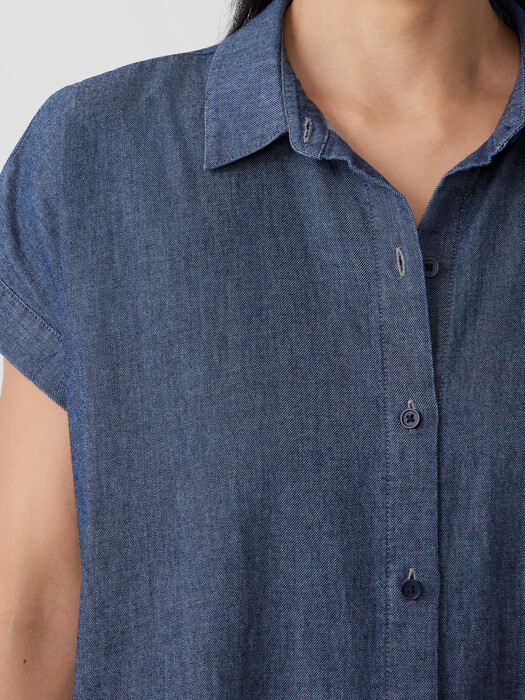 eileen fisher denim shirt dress Sleeveless Organic Cotton Denim Mini Dress