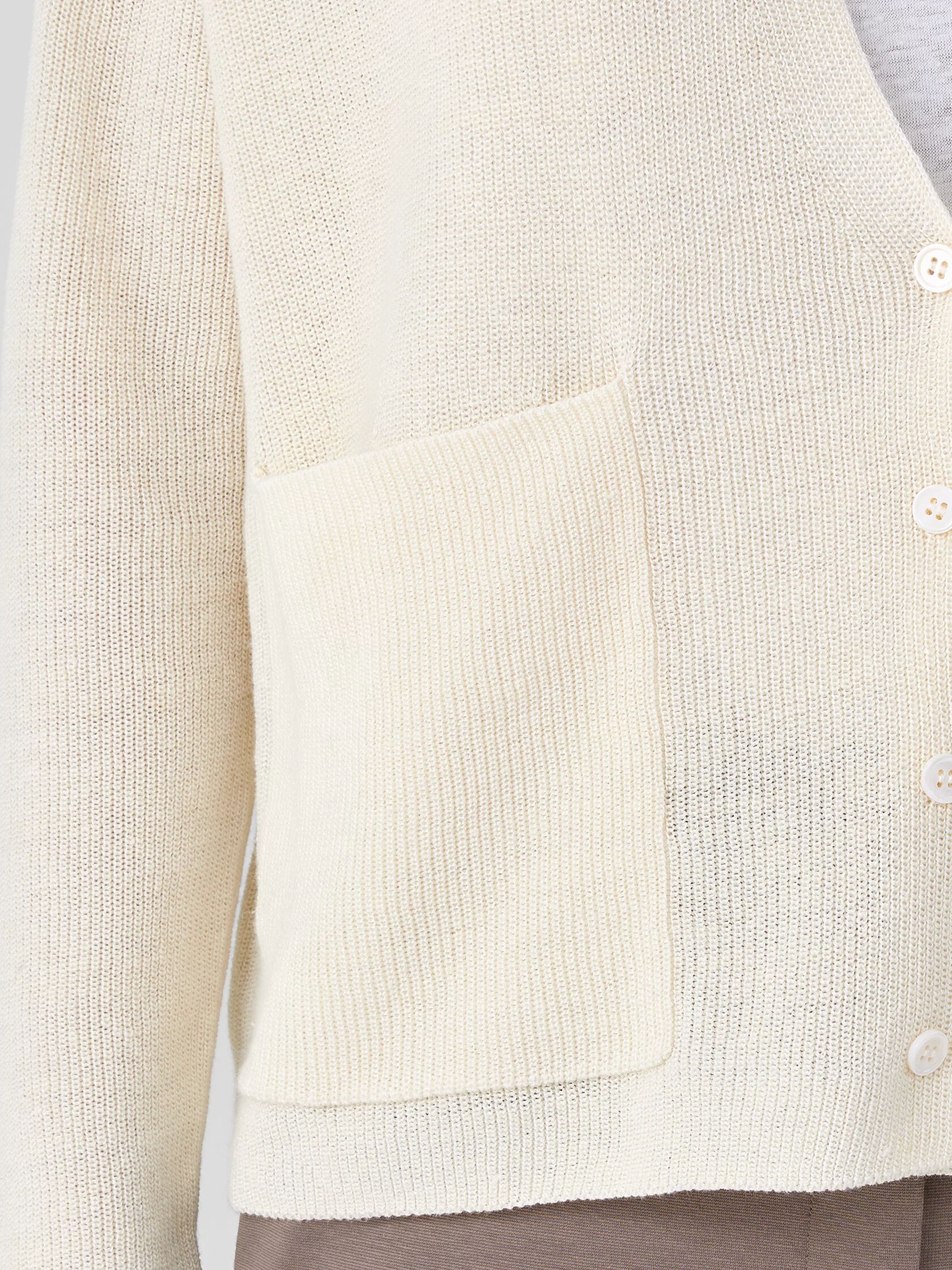 Organic Linen Cotton V-Neck Cardigan