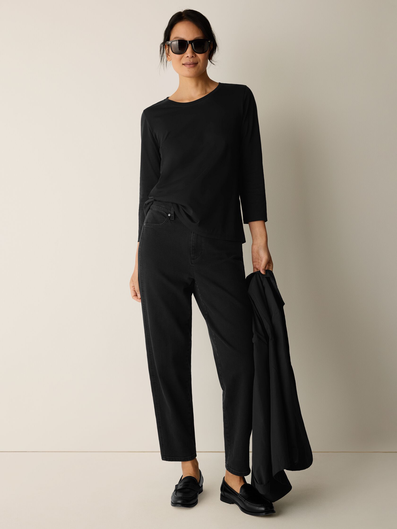 Organic Pima Cotton Jersey 3/4-Sleeve Tee