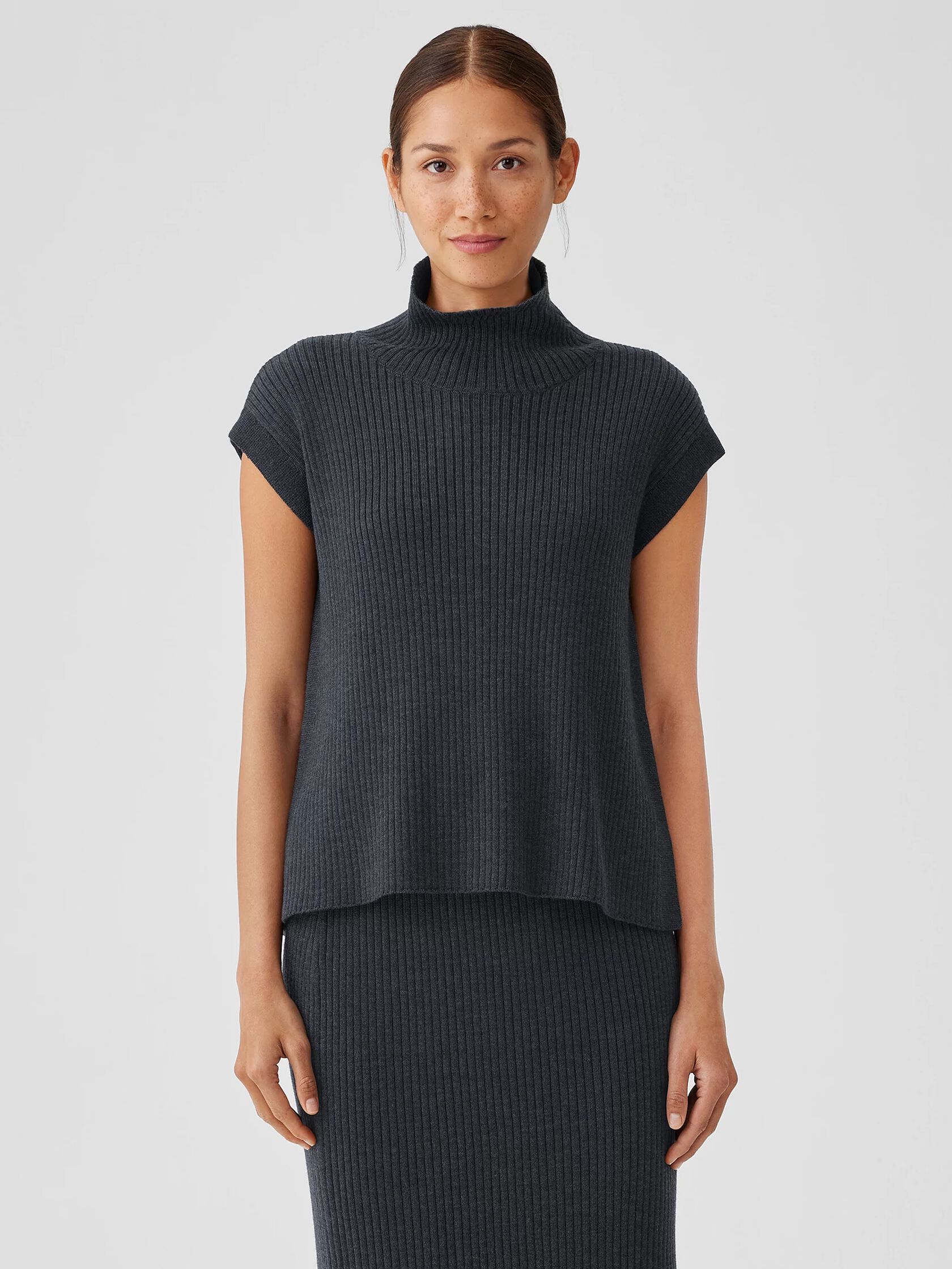 Merino Turtleneck Top in Regenerative Wool