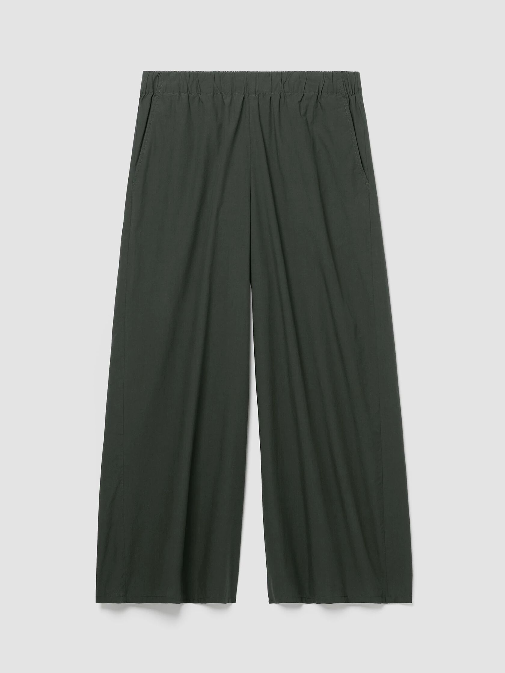 Washed Organic Cotton Poplin Wide-Leg Pant