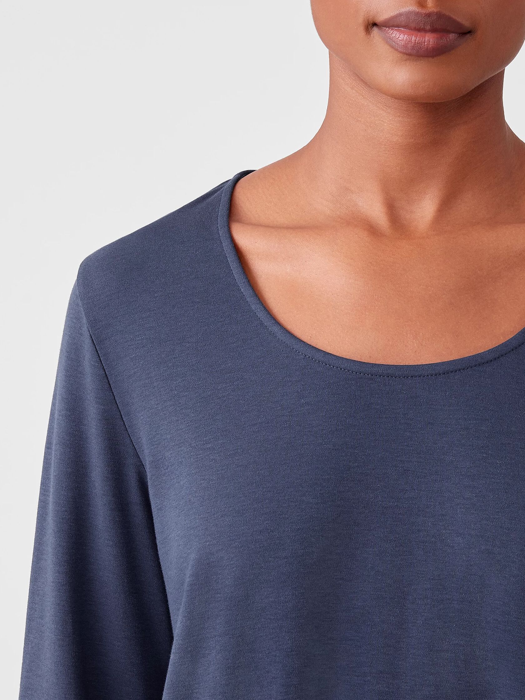 Cozy Organic Cotton Interlock U-Neck Top