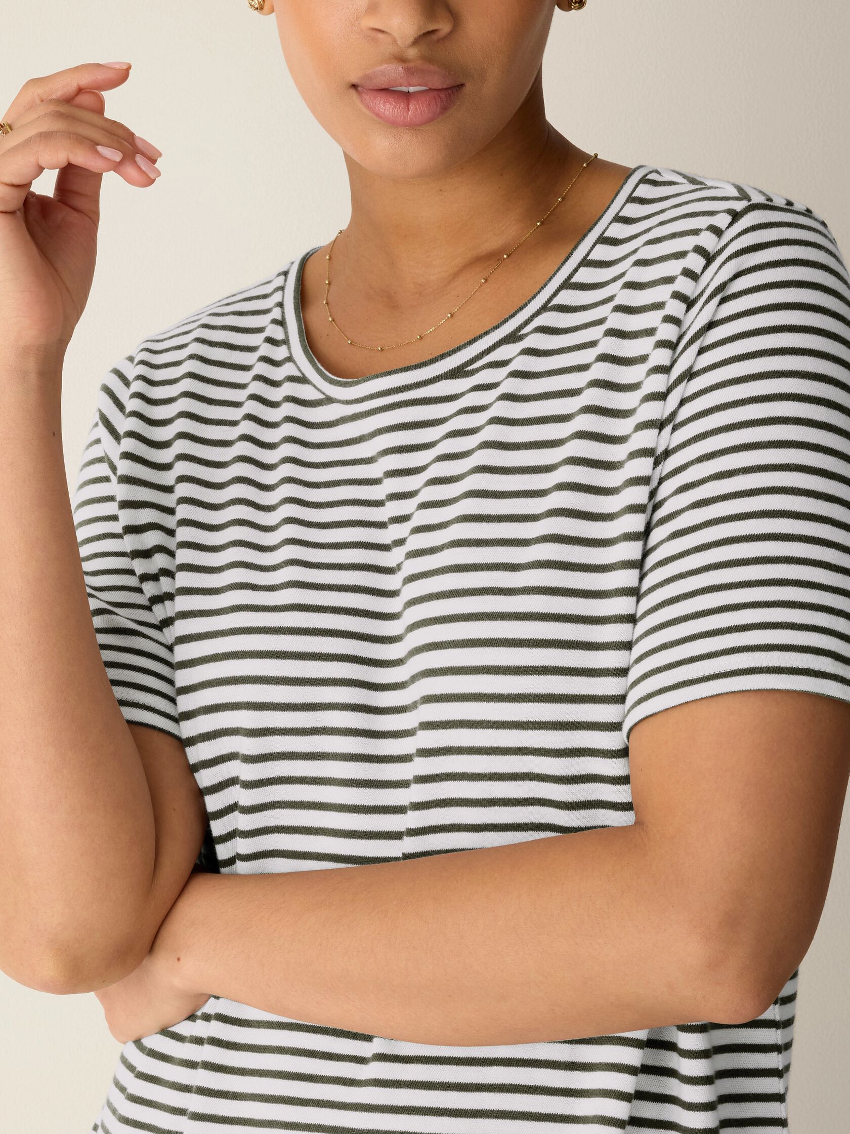 Striped Organic Cotton Slub Tee Dress