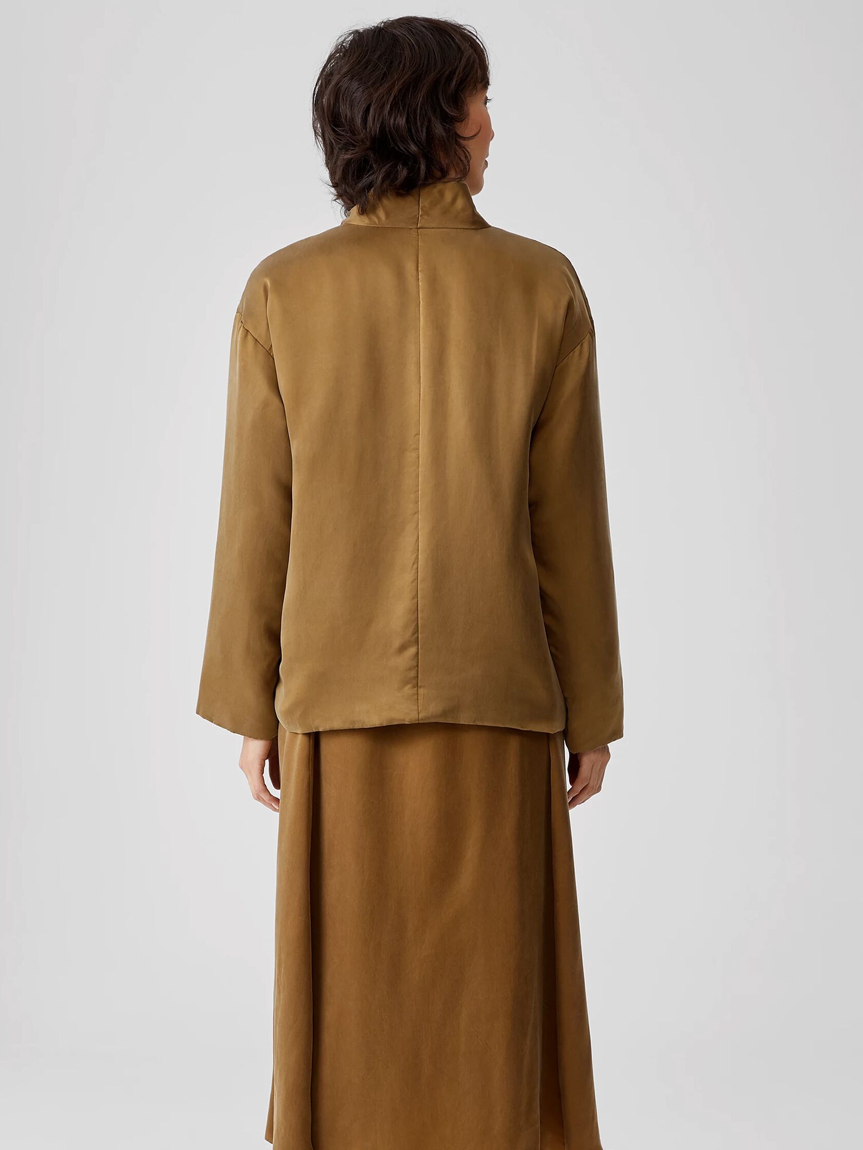 Sandwashed Cupro Padded Coat