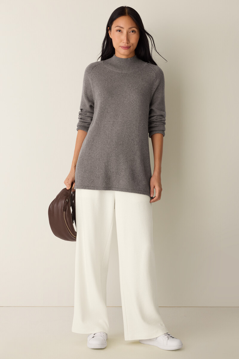 Cotton & Recycled Cashmere Turtleneck Long Top Cotton & Recycled Cashmere Turtleneck Long Top