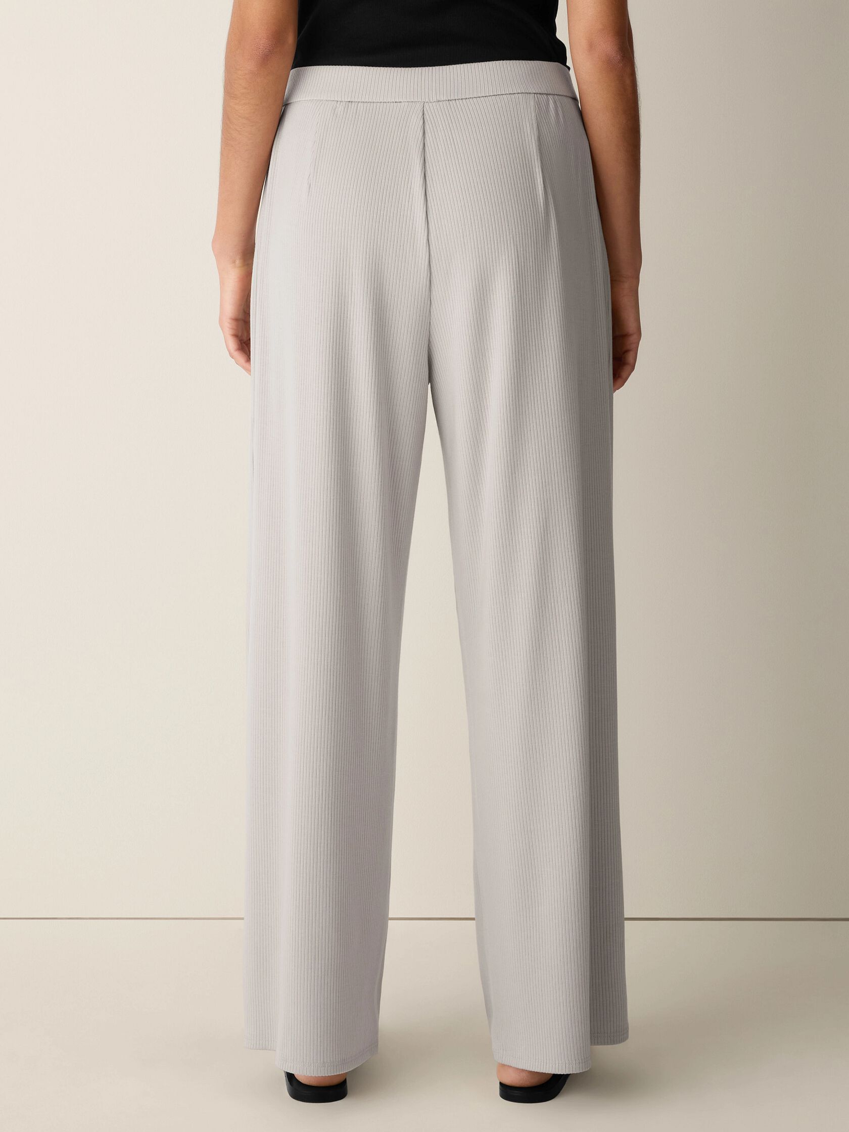 Ribbed Knit Wide-Leg Pant