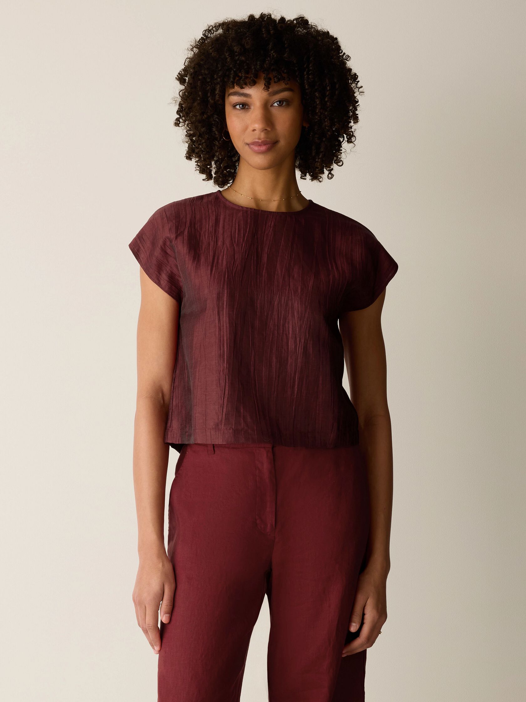 Linen Sheen Square Top