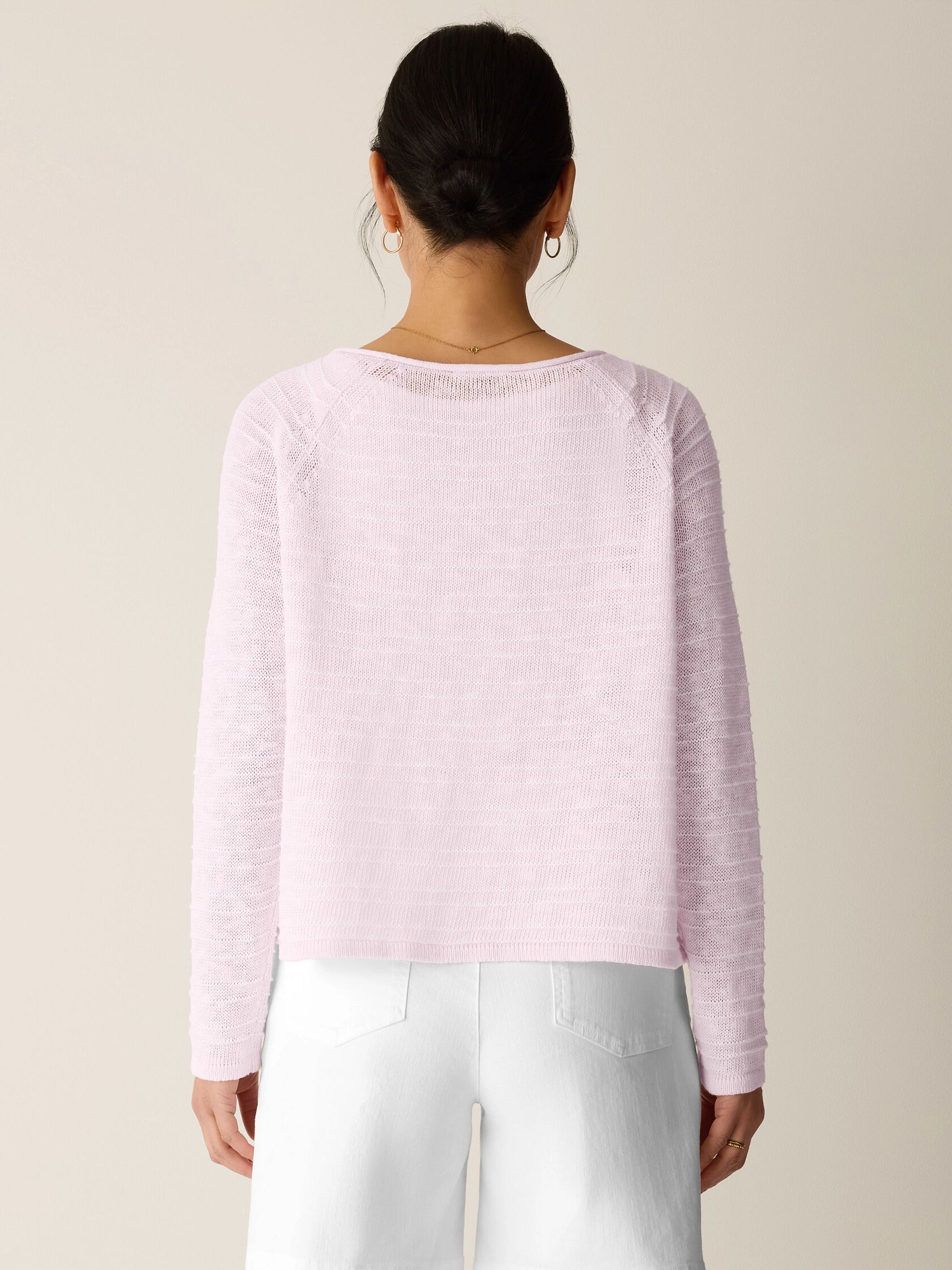 Organic Linen Cotton Slub Bateau Neck Top