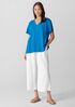 Organic Cotton Slubby Jersey V-Neck Tee