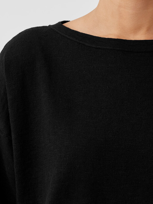 Organic Linen Cotton Slub Bateau Neck Top