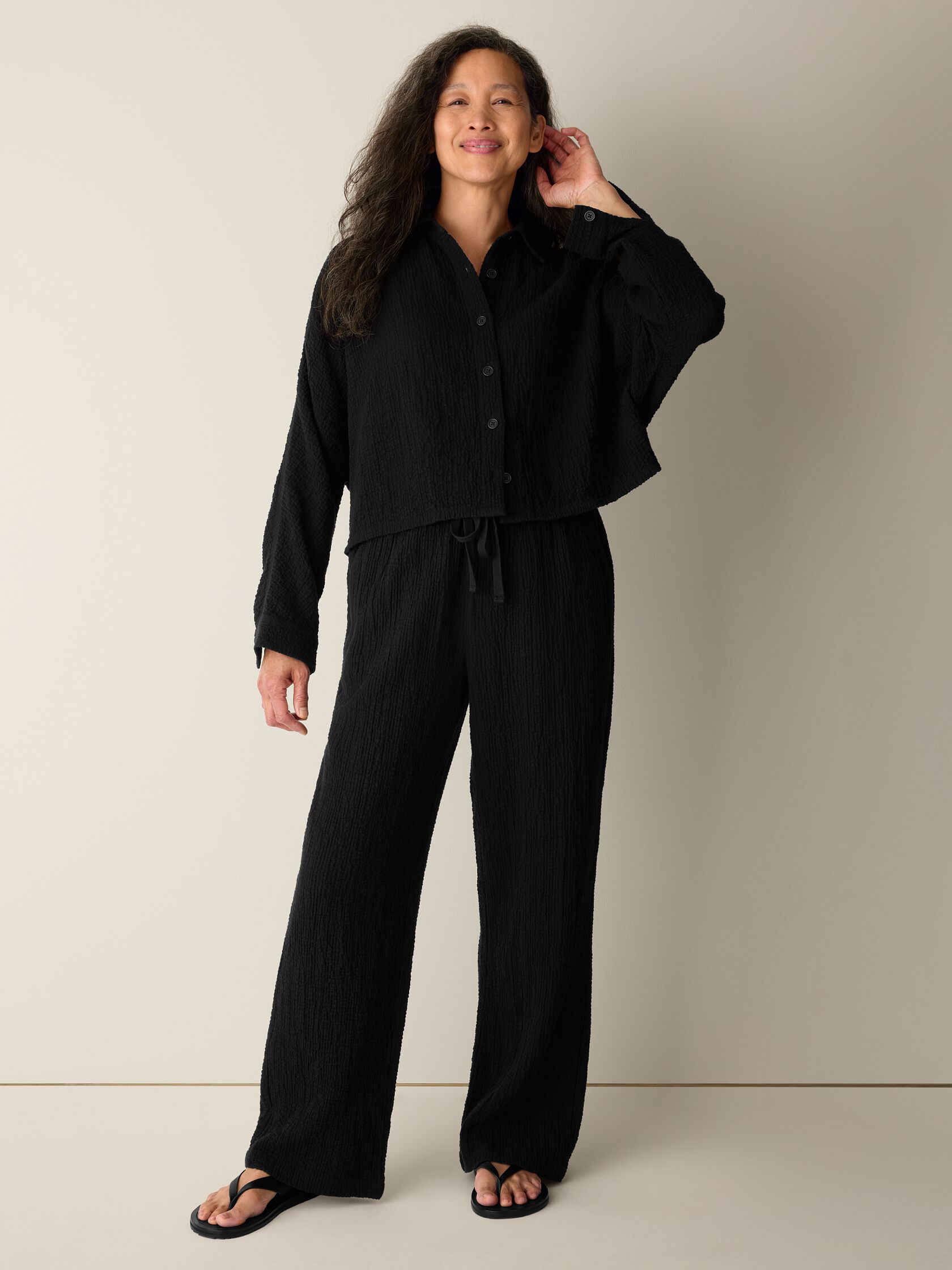 Organic Cotton Doubleweave Straight Pant