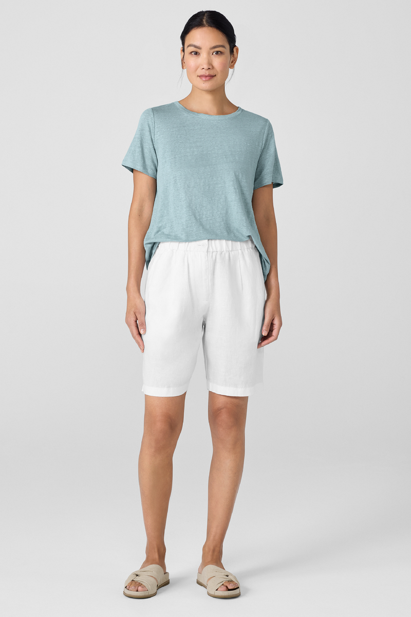 Organic Linen Jersey Crew Neck Tee EILEEN FISHER