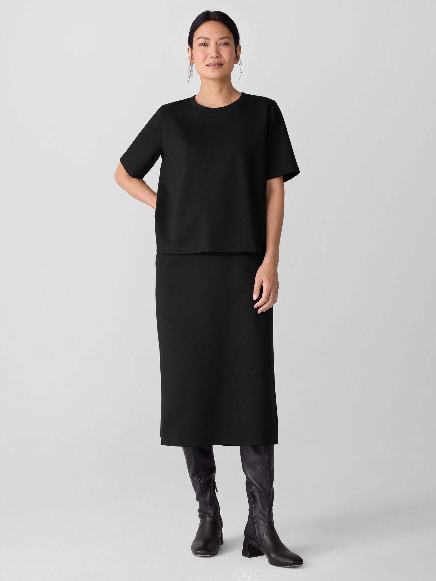 Washable Flex Ponte Straight Skirt