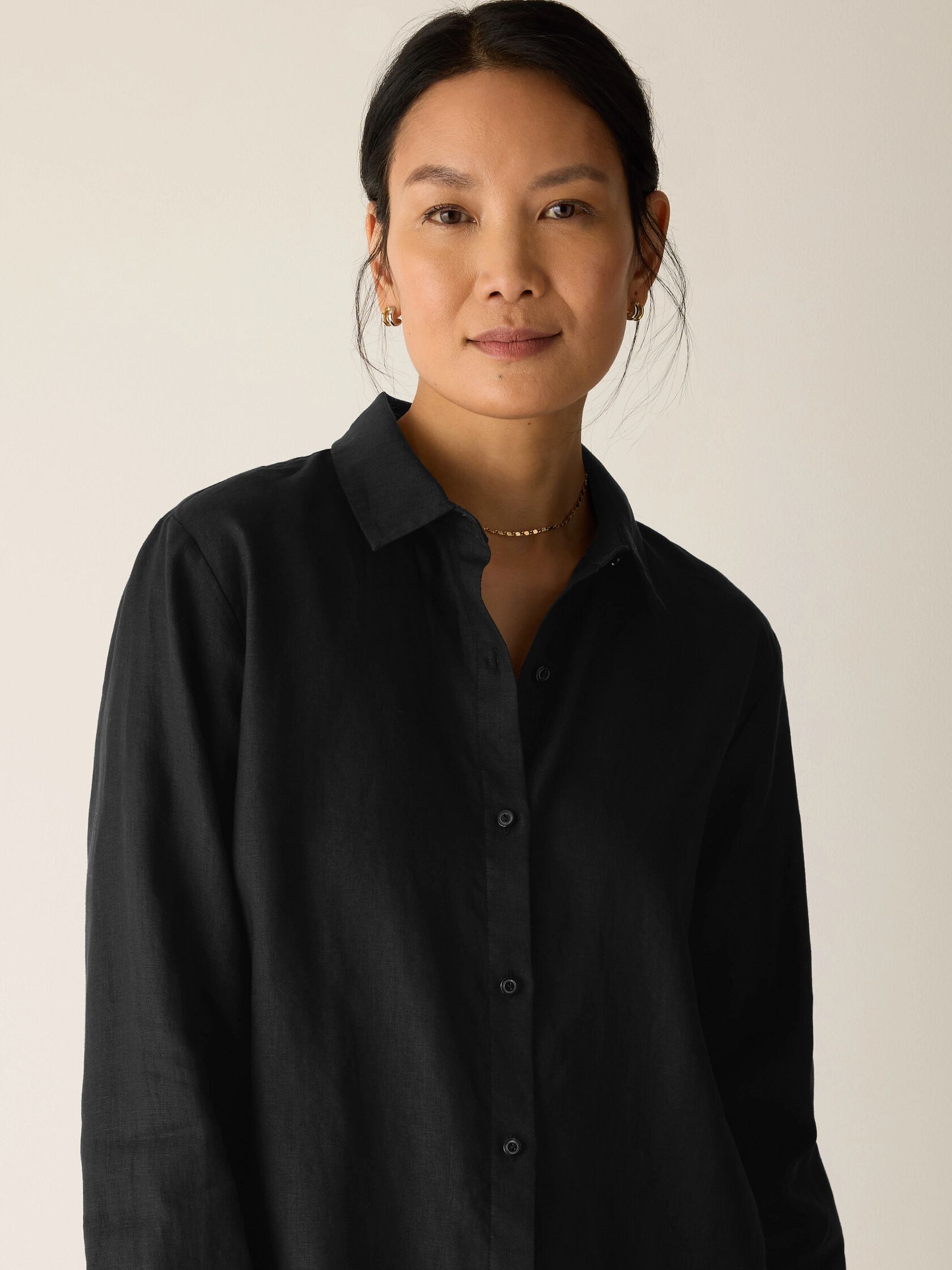 Organic Handkerchief Linen Classic Collar Shirt