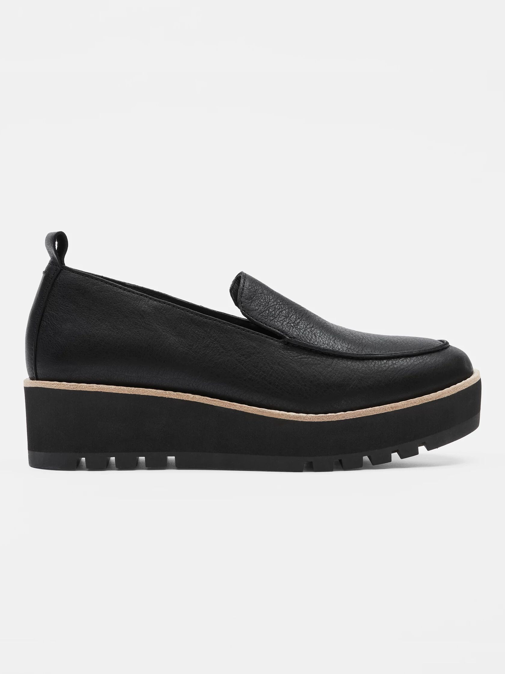 Ells Smooth Leather Loafer Wedge