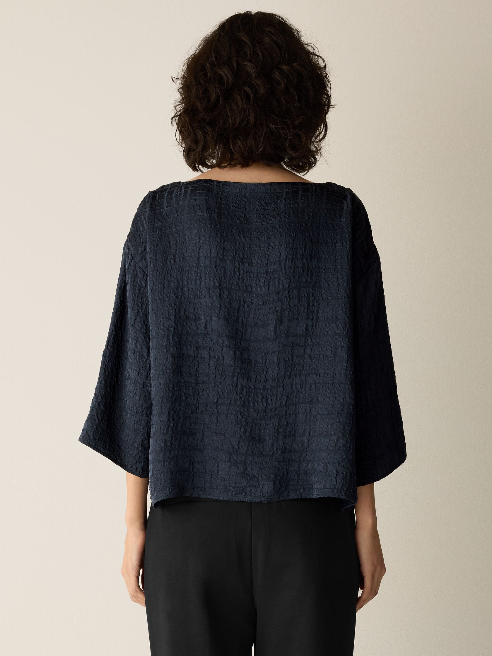 Dimensional Silk Jacquard Box-Top