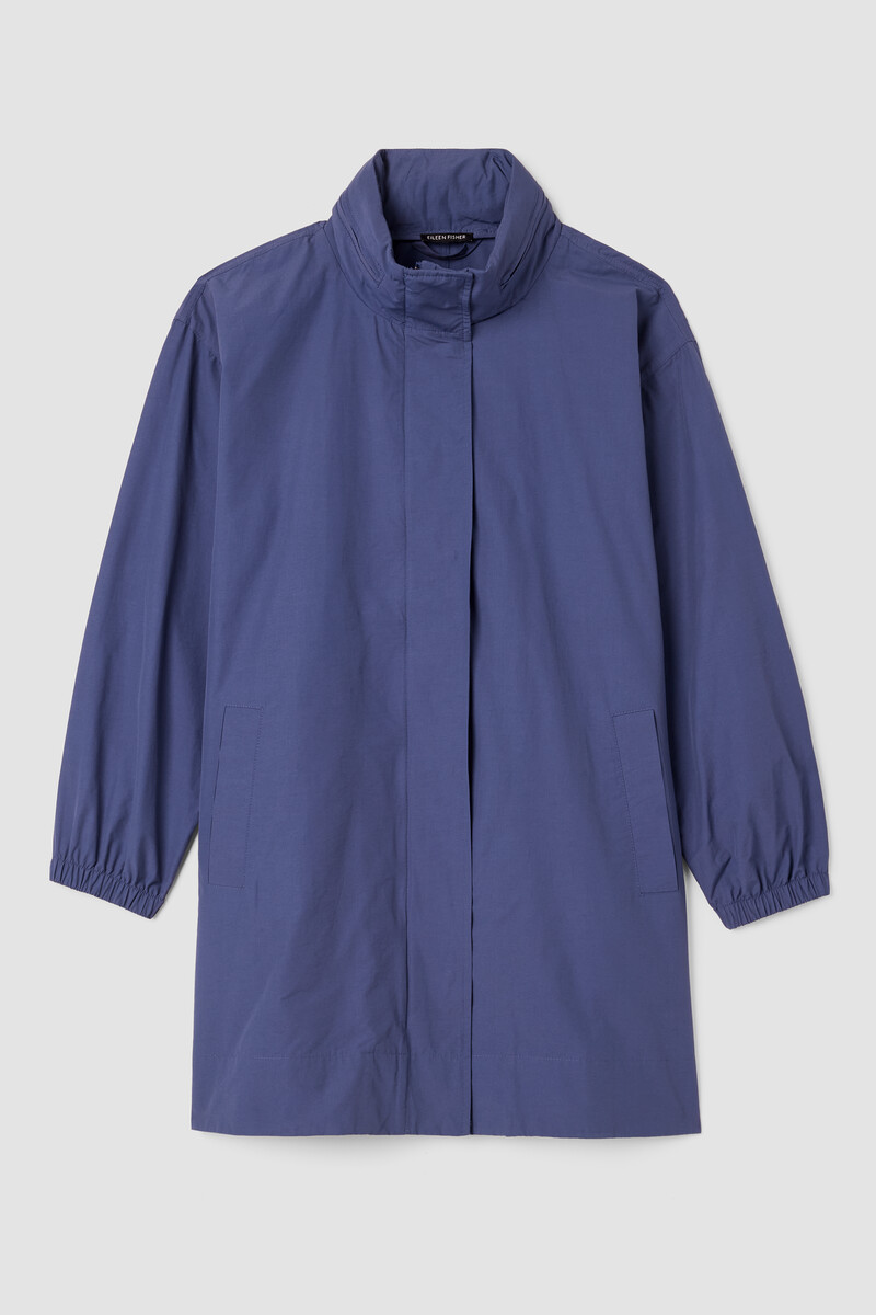 Light Cotton Nylon Stand Collar Long Coat Light Cotton Nylon Stand Collar Long Coat