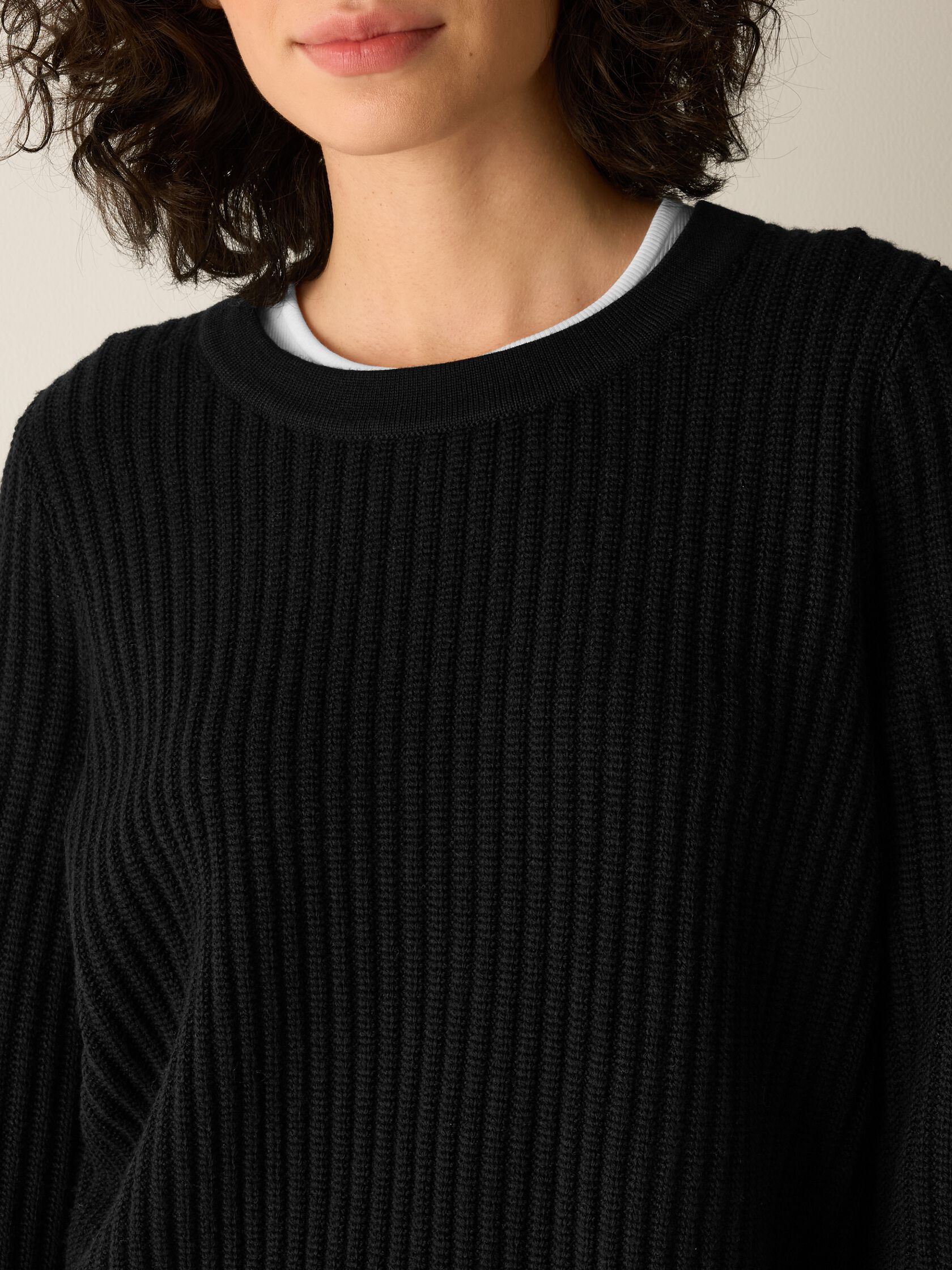 Italian Merino Crew Neck Top in Regenerative Wool