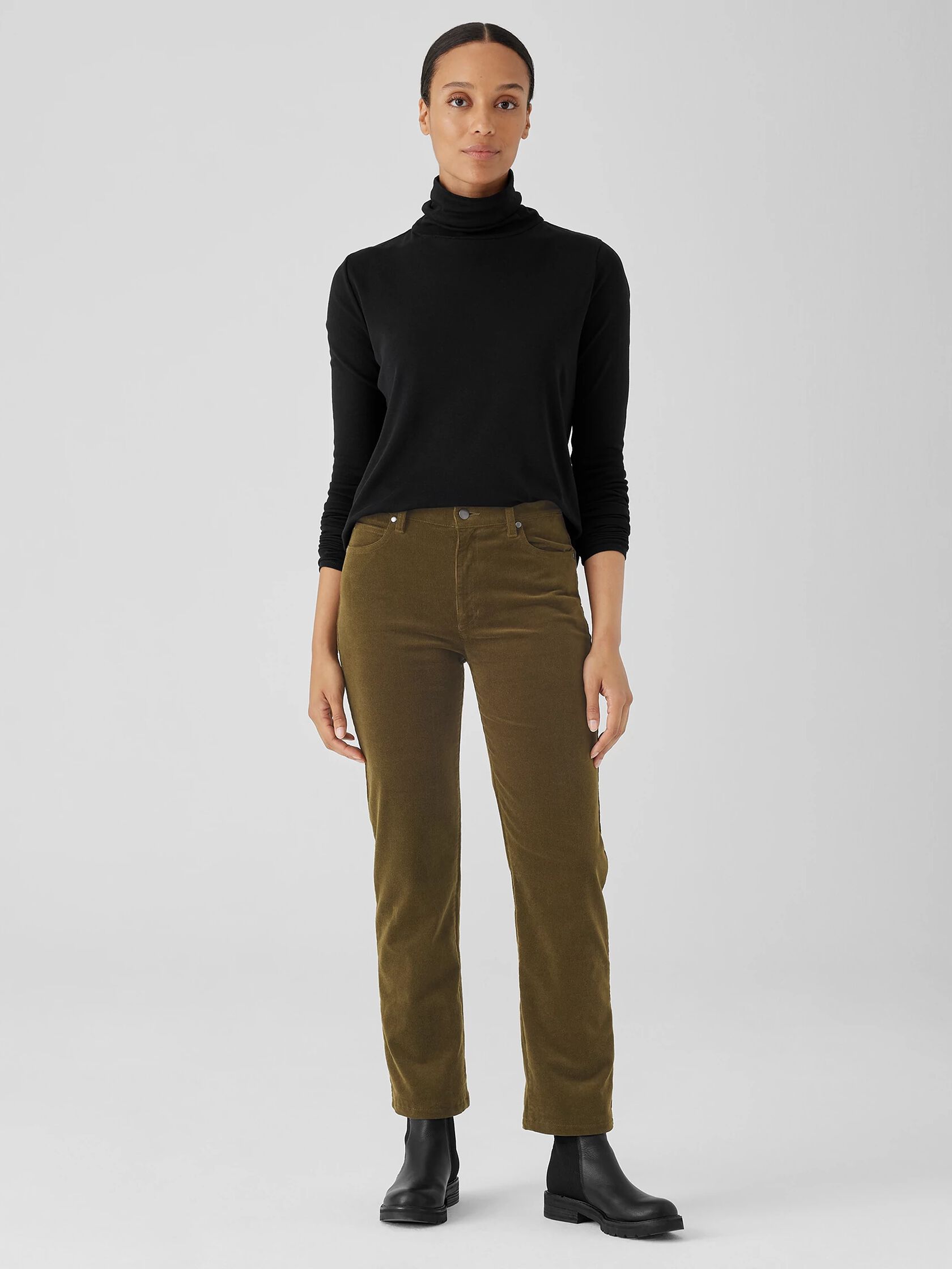 Japanese Cotton Rib Knit in Khaki