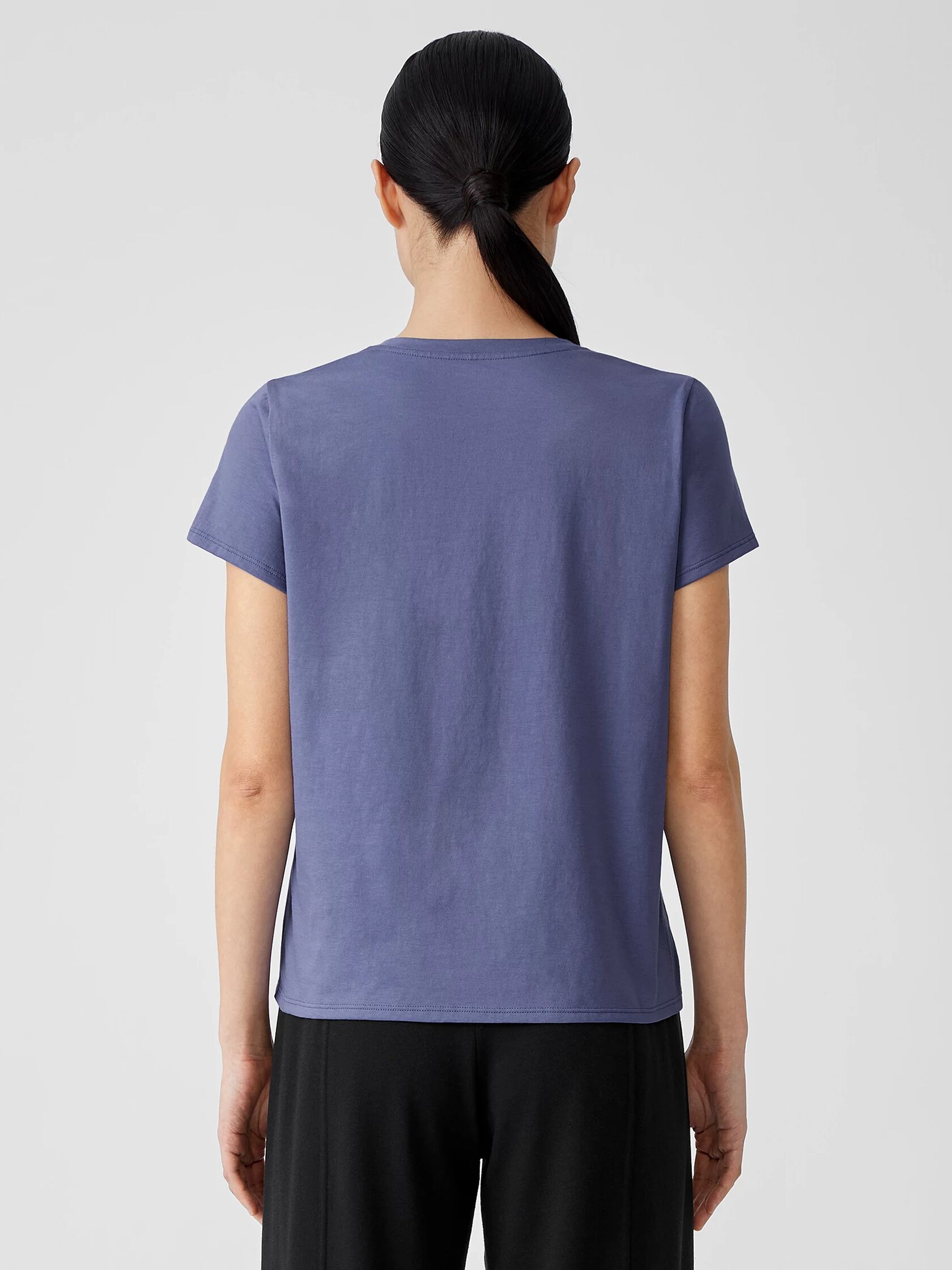 Organic Pima Cotton Jersey V-Neck Tee