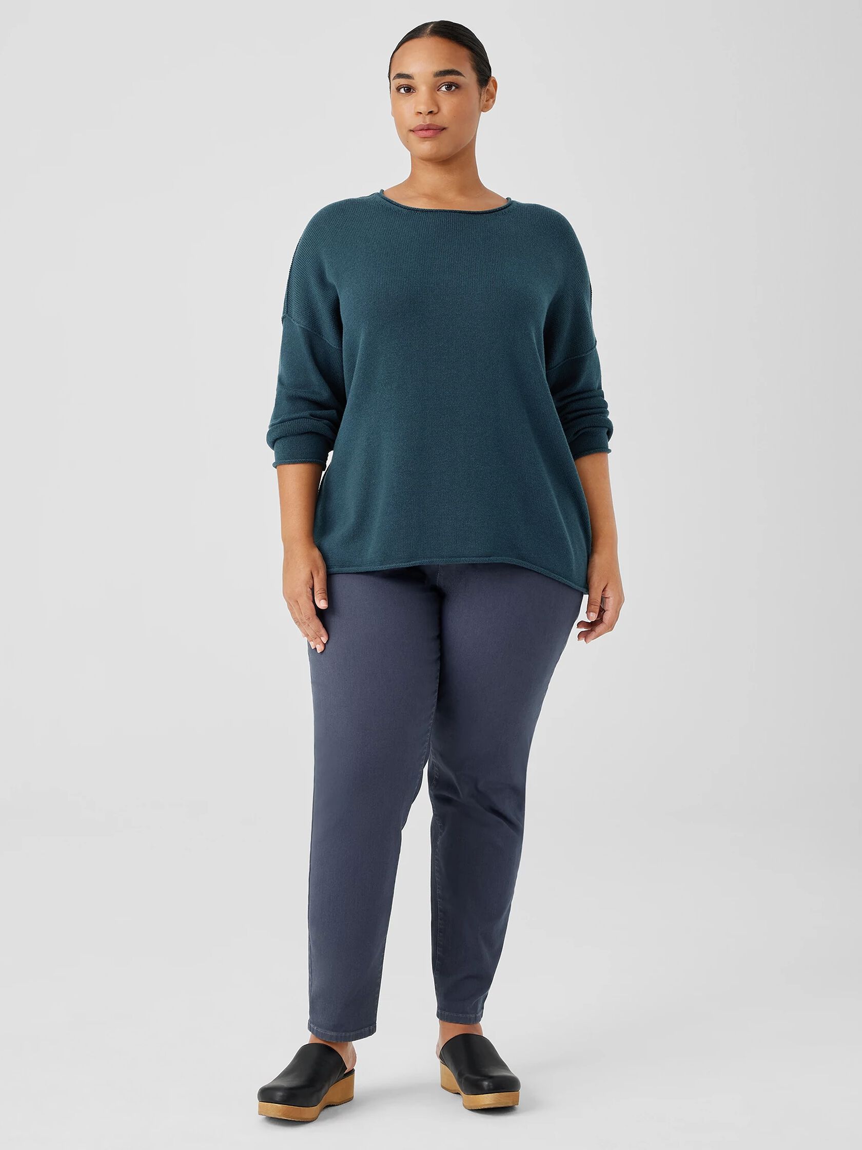 Peruvian Cotton Blend Crew Neck Top