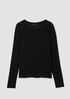 Sheer Cotton Blend Knit Round Neck Tee