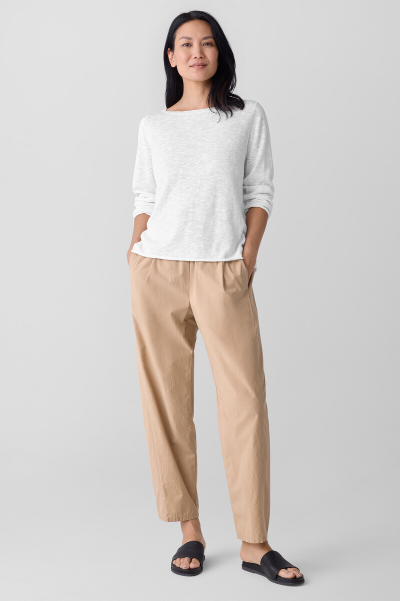 Organic Linen Cotton Slub Bateau Neck Top Organic Linen Cotton Slub Bateau Neck Top