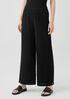 Woven Plissé Wide-Leg Pant