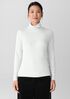 Mélange Sheer Cotton Blend Knit Turtleneck Top
